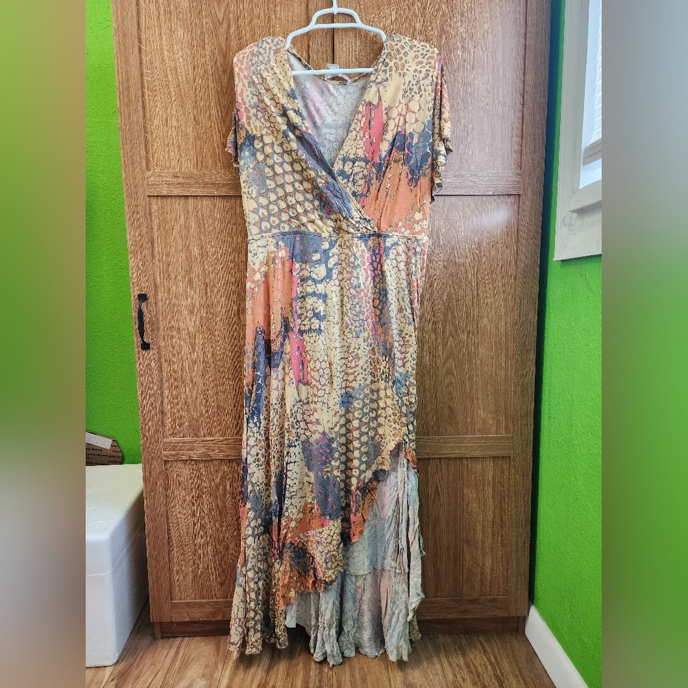 VENUS Asymmetrical Dress in Earthy Tones